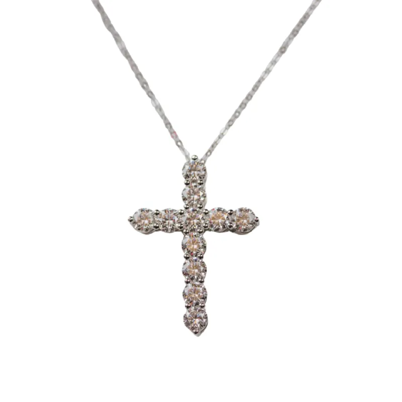 Margot 5.5 Carat Moissanite .925 Sterling Silver Cross Necklace sold by KC Chic Designs
