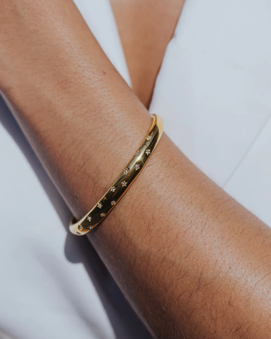 Starry Night 316L Stainless Steel Crystal Hoops sold by KC Chic Designs product image thumbnail 3