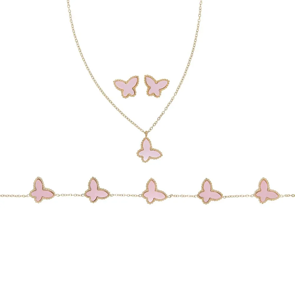 Free Spirit Butterfly 316L Stainless Steel Necklace Bracelet Earring Trio sold by KC Chic Designs product image thumbnail 4