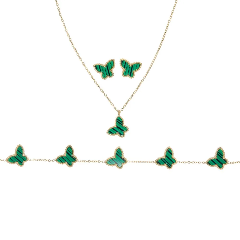 Free Spirit Butterfly 316L Stainless Steel Necklace Bracelet Earring Trio sold by KC Chic Designs product image thumbnail 3