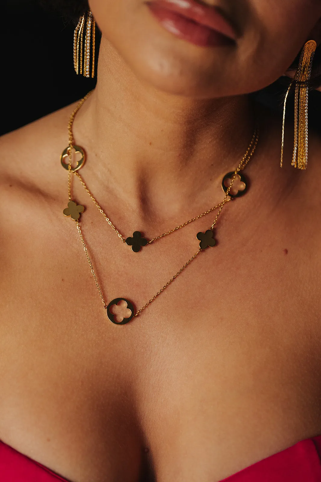 Hot Girl 316L Stainless Steel Quatrefoil Necklace or Earrings sold by KC Chic Designs