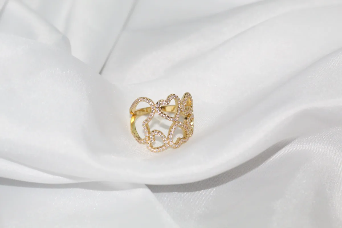 Mila Gold Heart Ring sold by KC Chic Designs