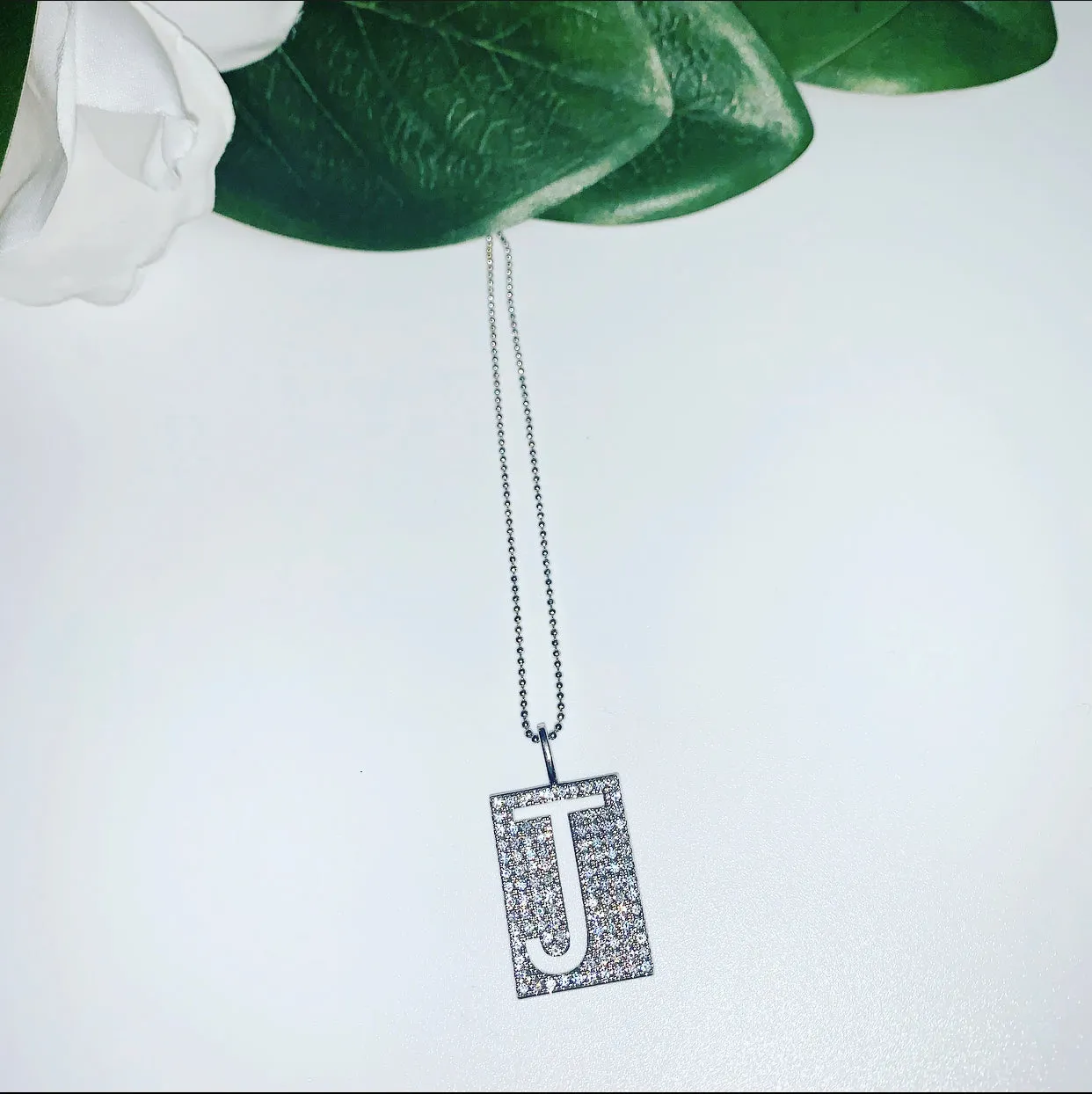 Tag Me Initial Silver Necklace sold by KC Chic Designs product image thumbnail 2