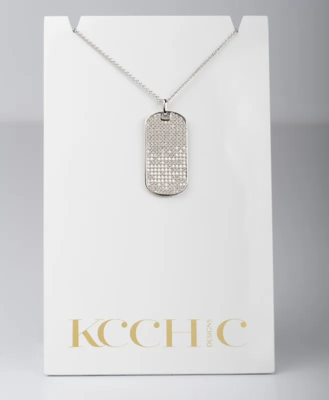 Crush Dog Tag 
.925 Sterling Silver 4.2 Carat Moissanite Necklace sold by KC Chic Designs