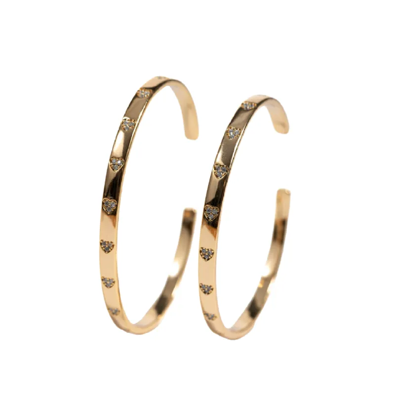 316L Stainless Steel Atta Girl Crystal Heart Bangle Duo sold by KC Chic Designs