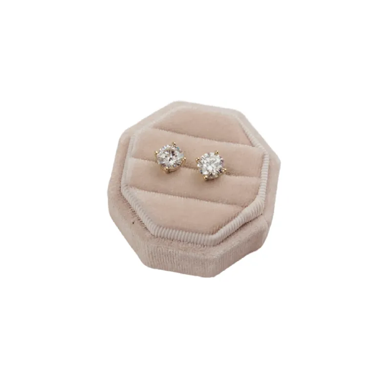 Aria .925 Sterling Silver Moissanite Stud Earrings sold by KC Chic Designs