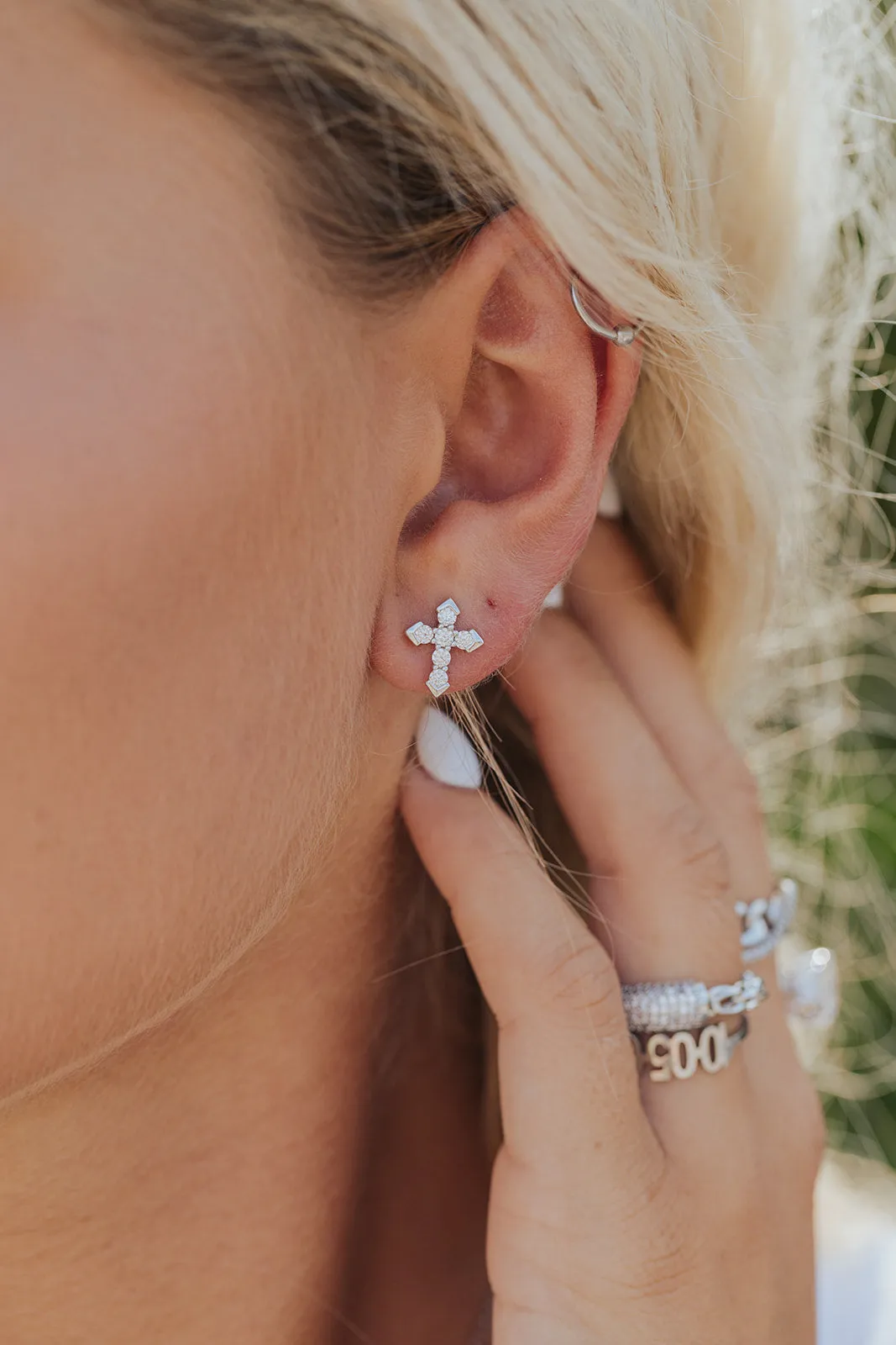 Bella .925 Sterling Silver Moissanite Studs sold by KC Chic Designs product image thumbnail 2