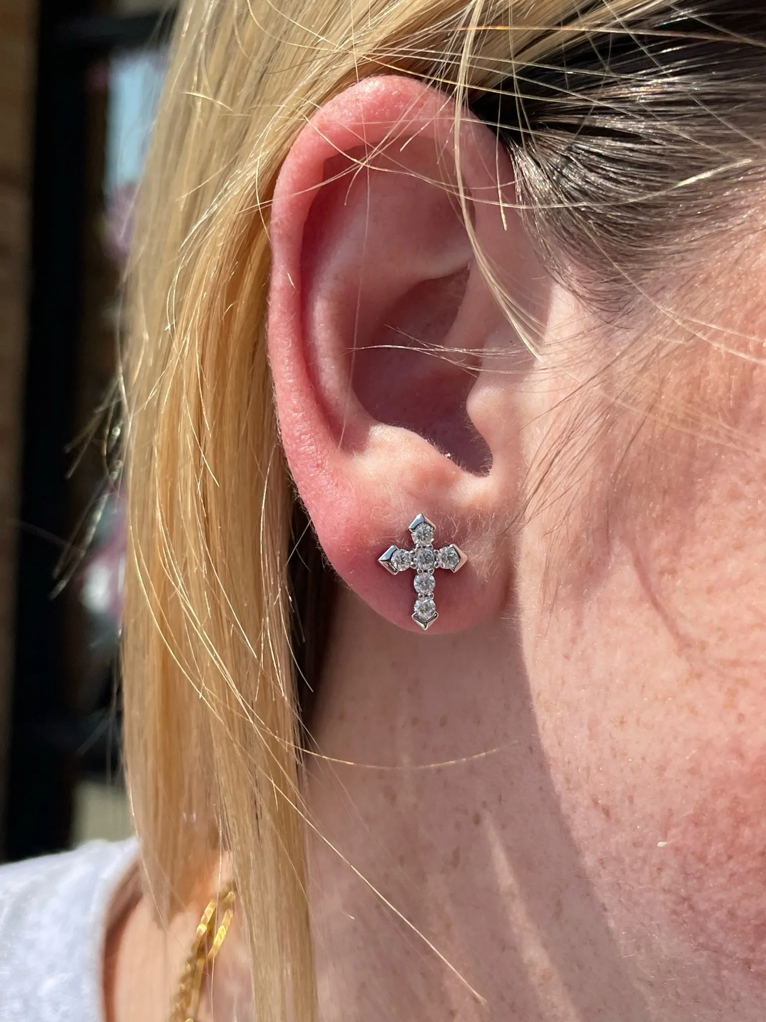 Bella .925 Sterling Silver Moissanite Studs sold by KC Chic Designs product image thumbnail 4