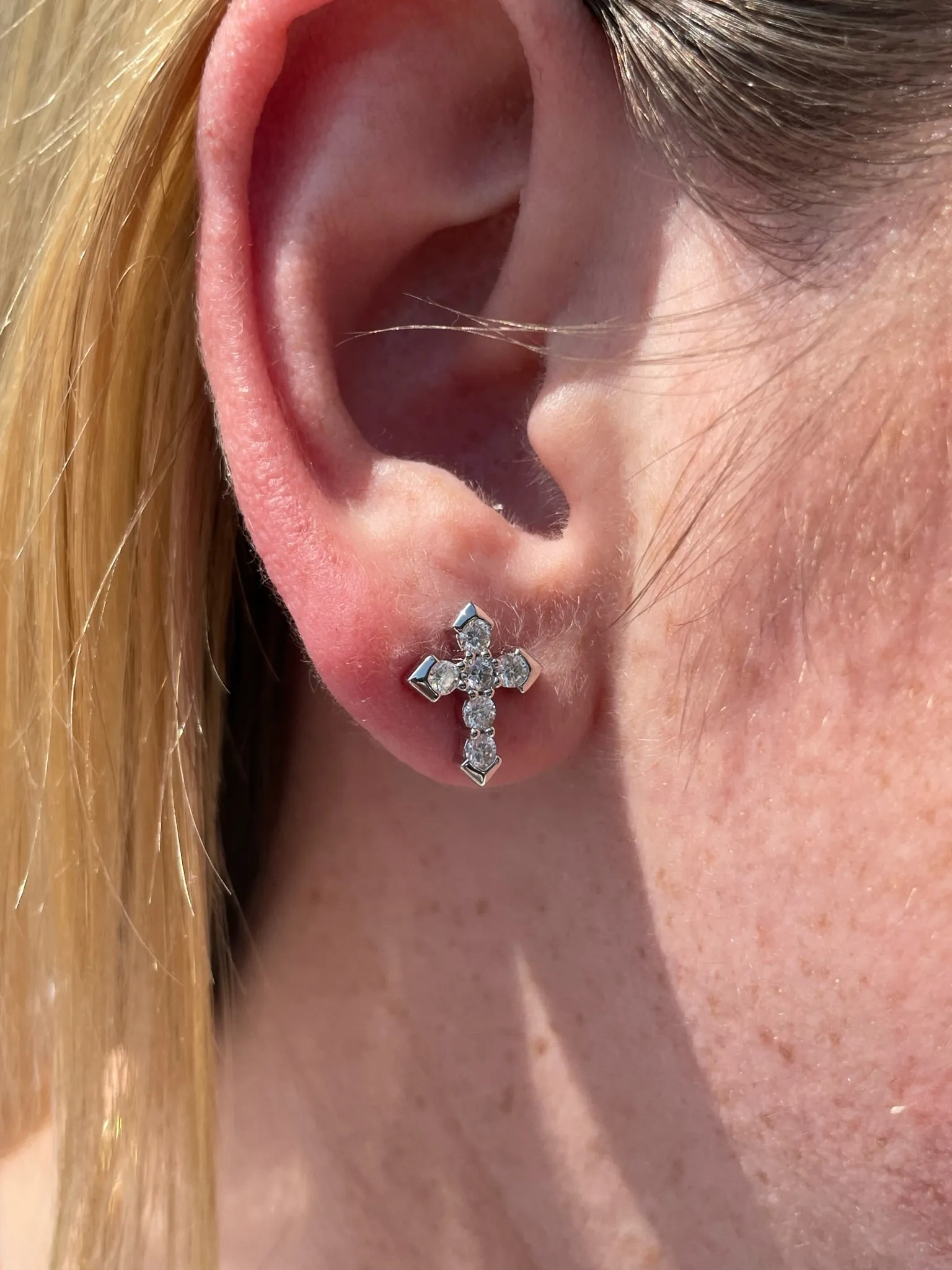 Bella .925 Sterling Silver Moissanite Studs sold by KC Chic Designs product image thumbnail 5