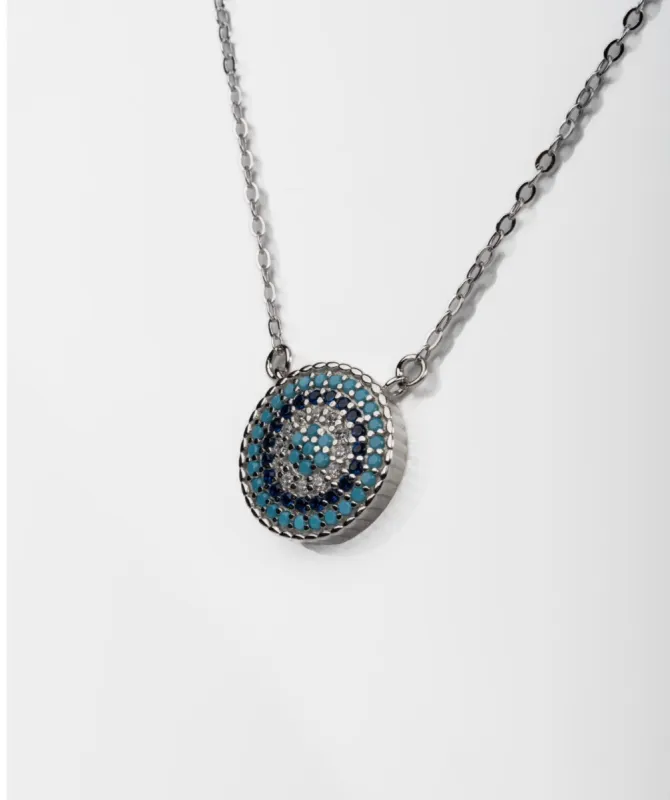 Eye Can't Even .925 Sterling Silver Crystal Necklace sold by KC Chic Designs