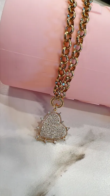 Treasured Moments Crystal Heart Necklace sold by KC Chic Designs