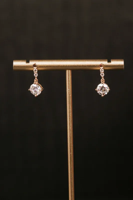 1 carat Rose Gold Moissanite Earrings made by KC Chic Designs