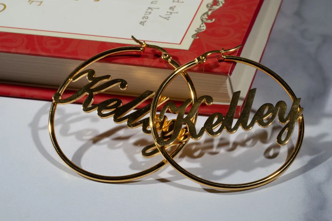 Be Bougie Mini Personalized 316L Stainless Steel Hoops sold by KC Chic Designs product image thumbnail 4