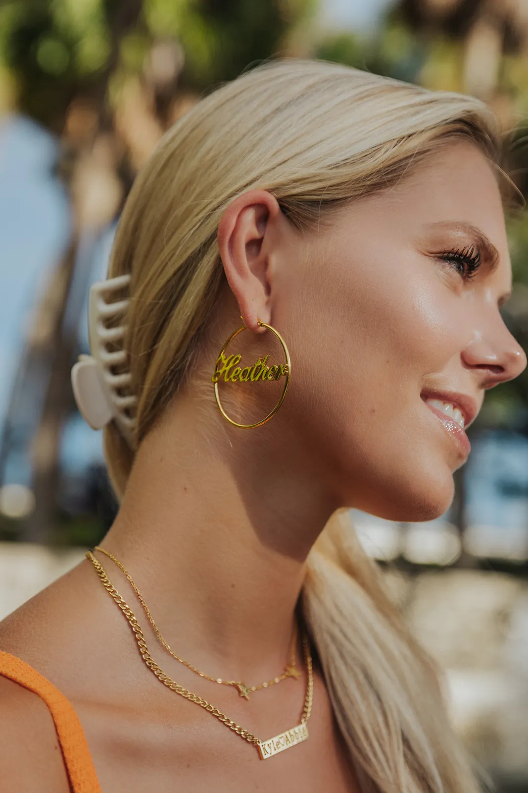 Be Bougie Mini Personalized 316L Stainless Steel Hoops sold by KC Chic Designs product image thumbnail 3