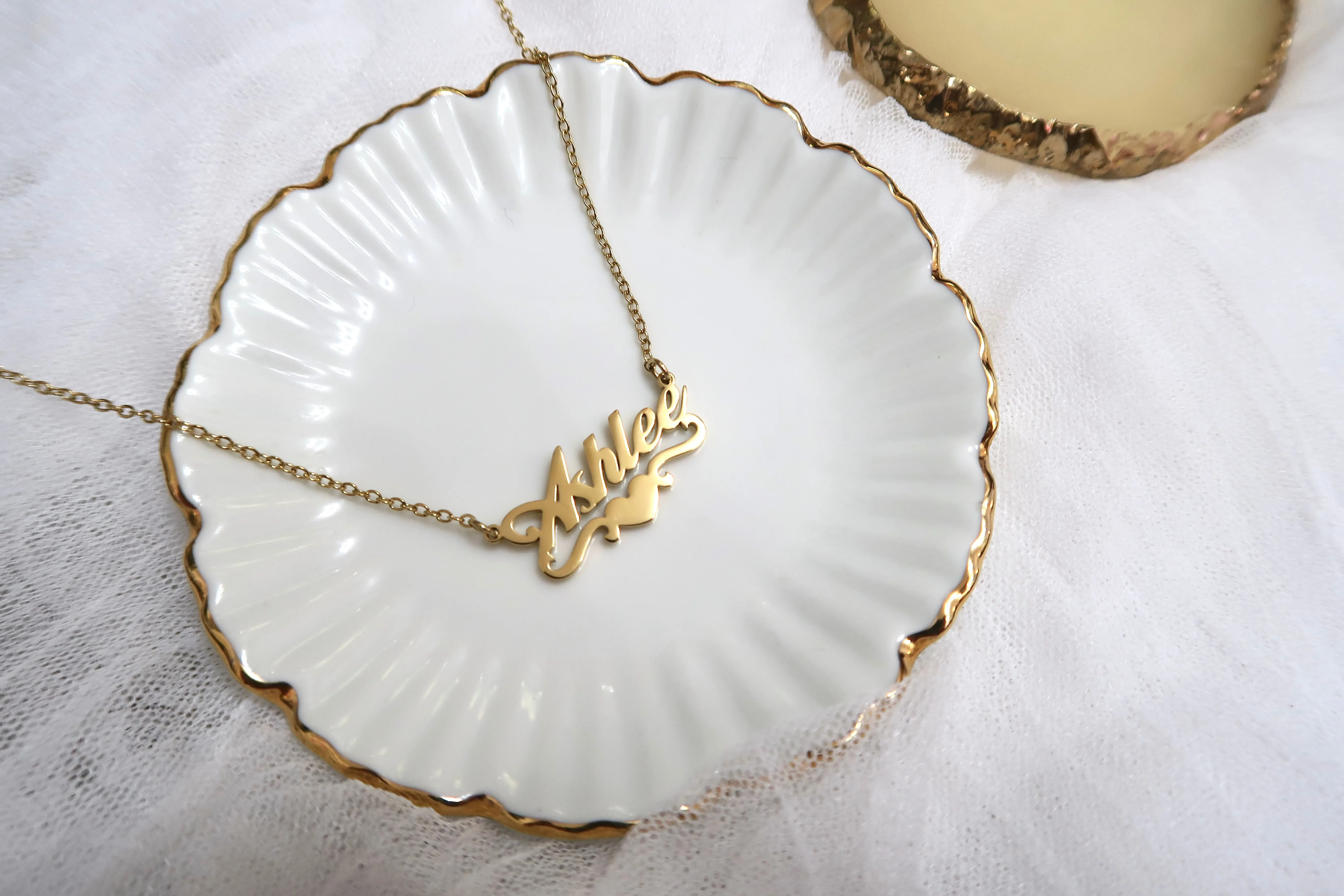 Labels and Love Personal Heart Name 316L Stainless Necklace sold by KC Chic Designs