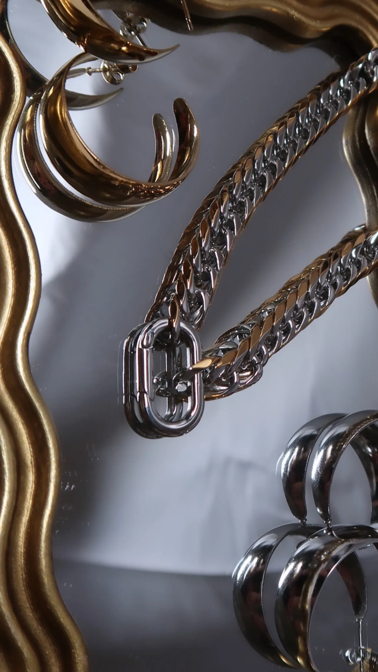 Two Tone Necklace and Earrings Trio sold by KC Chic Designs