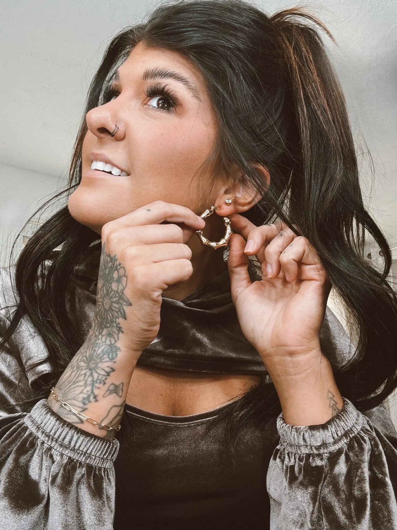 Wild Side 316 Stainless Steel Bamboo Earrings sold by KC Chic Designs product image thumbnail 3