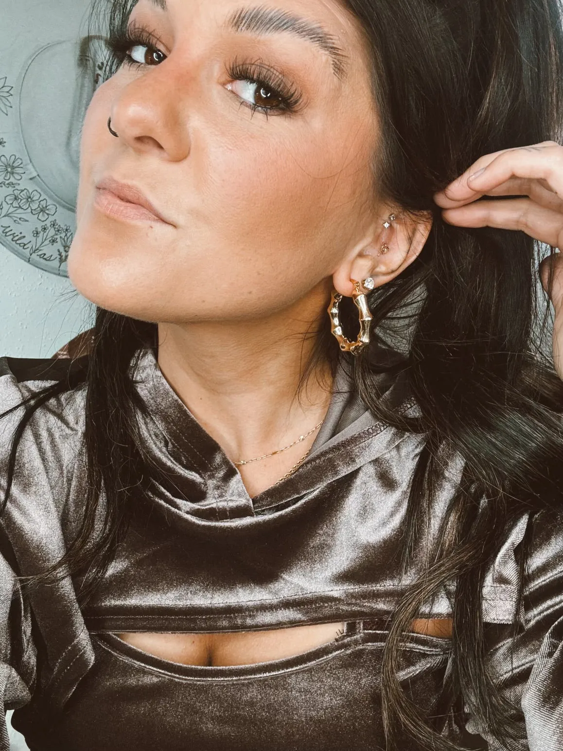 Wild Side 316 Stainless Steel Bamboo Earrings sold by KC Chic Designs product image thumbnail 4