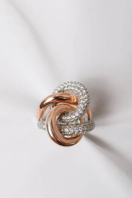 The Last Time I Saw Paris .925 Sterling Silver Rose Gold Crystal Ring sold by KC Chic Designs