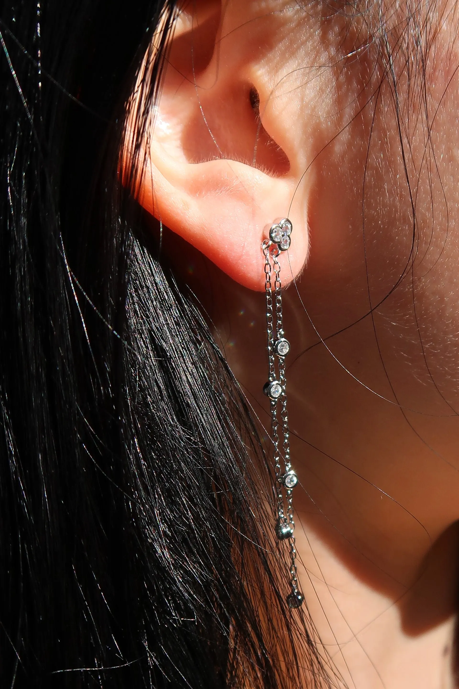 Let's Party Bezel .925 Sterling Silver Drop Earrings sold by KC Chic Designs product image thumbnail 2