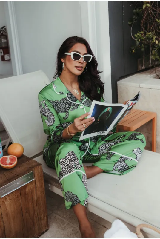 Green Luxury Pajamas sold by KC Chic Designs