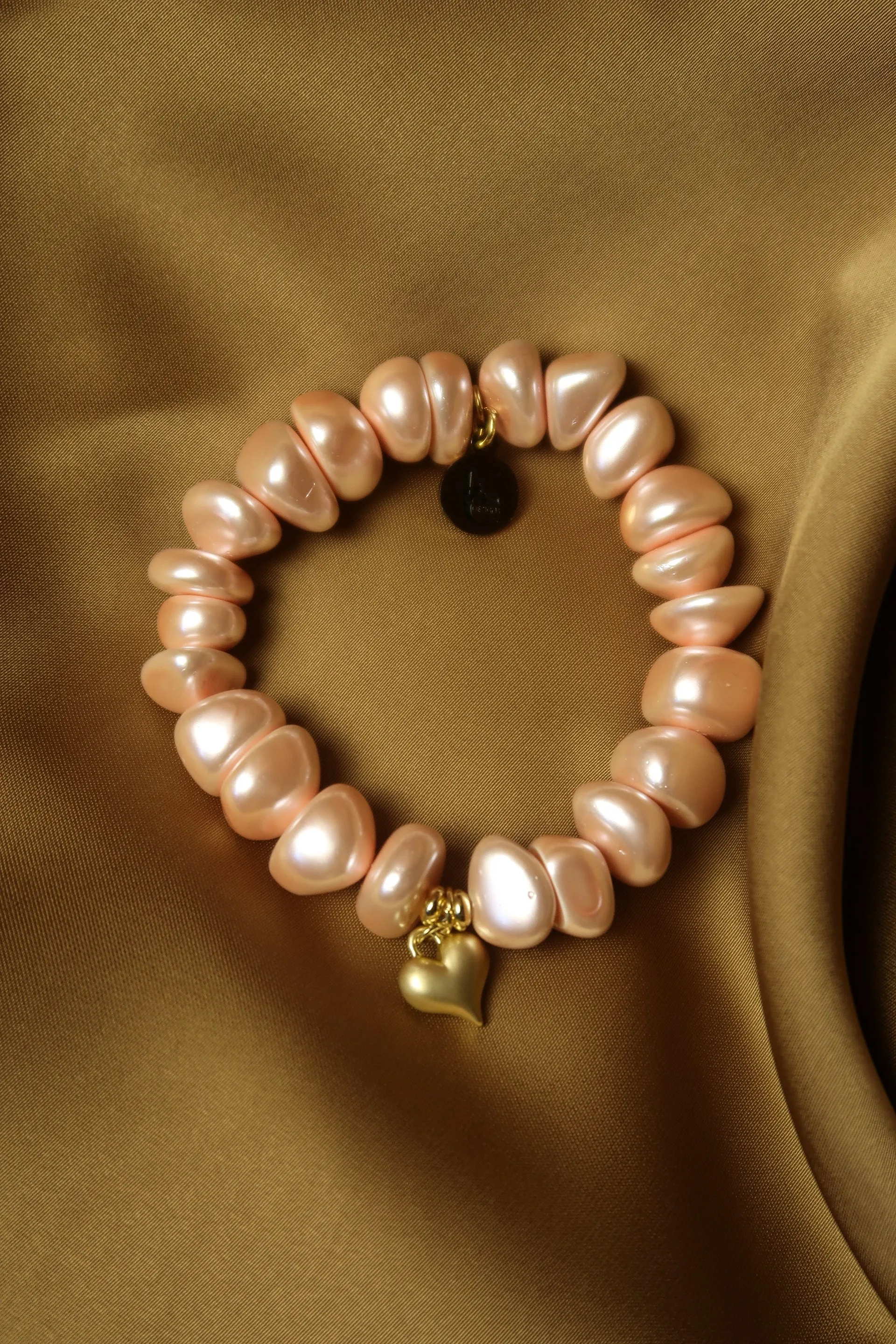 Sun Kissed Rose Water Pearl Heart Charm Bracelet sold by KC Chic Designs