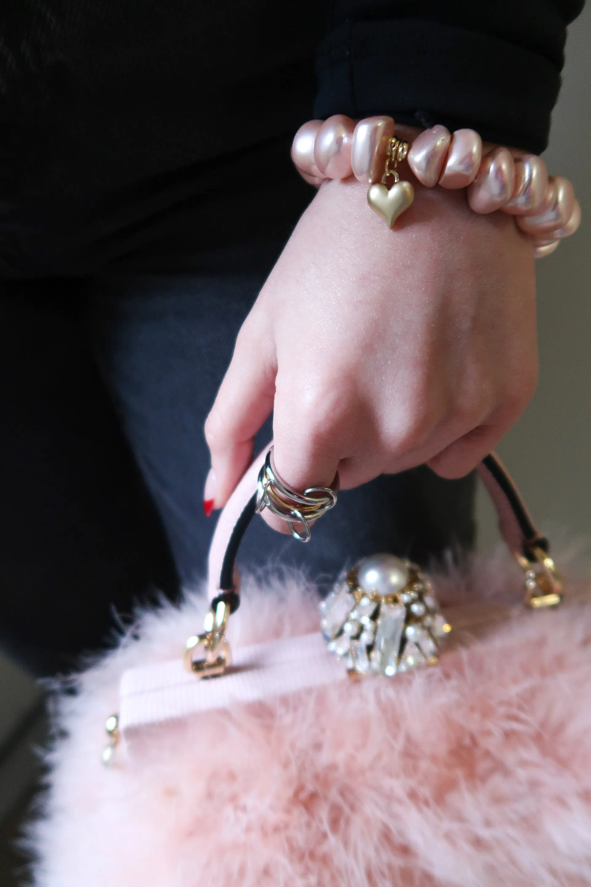 Sun Kissed Rose Water Pearl Heart Charm Bracelet sold by KC Chic Designs product image thumbnail 4