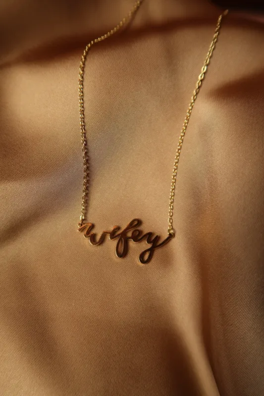 Flame Fatale 316L Wifey Stainless Steel Necklace sold by KC Chic Designs