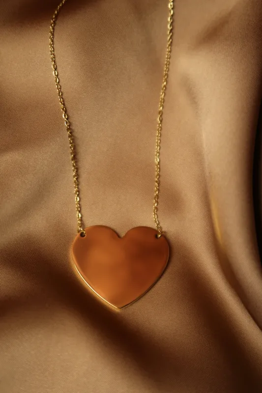 Guilty Pleasure Solid Heart 316L Stainless Steel Necklace sold by KC Chic Designs