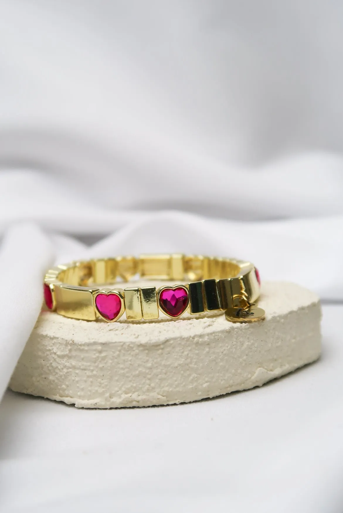 Glow Pop 316L Stainless Steel Crystal Heart Bangle sold by KC Chic Designs product image thumbnail 4