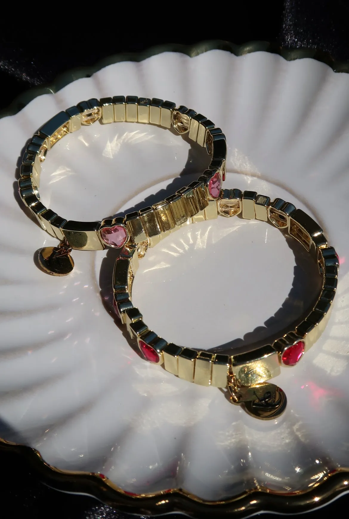 Glow Pop 316L Stainless Steel Crystal Heart Bangle sold by KC Chic Designs product image thumbnail 2