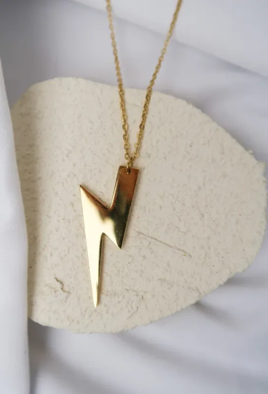 It's Totally Worth It 316L Stainless Steel Lightning Pendant Necklace sold by KC Chic Designs