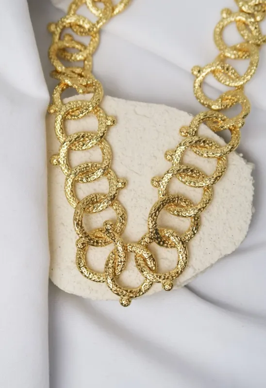 Scandal 316L Stainless Steel Hammered Necklace sold by KC Chic Designs