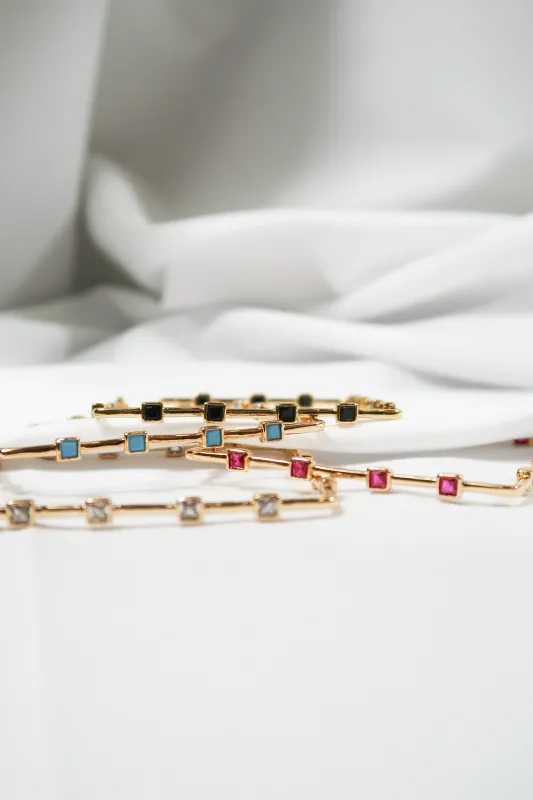 Nolita 316L Stainless Steel Crystal Hoop Earrings sold by KC Chic Designs