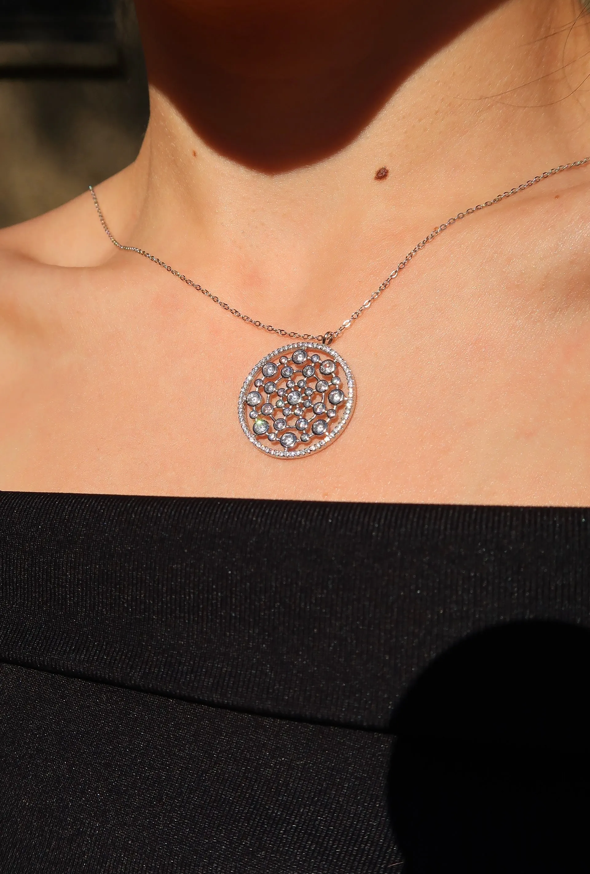 Round Crystal Necklace sold by KC Chic Designs