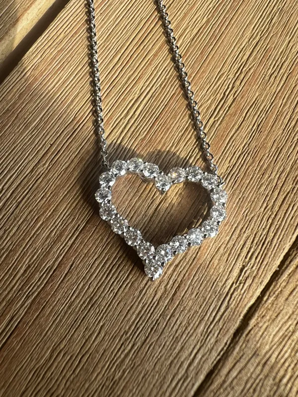 Killing Me Softly Moissanite Large Heart Necklace sold by KC Chic Designs