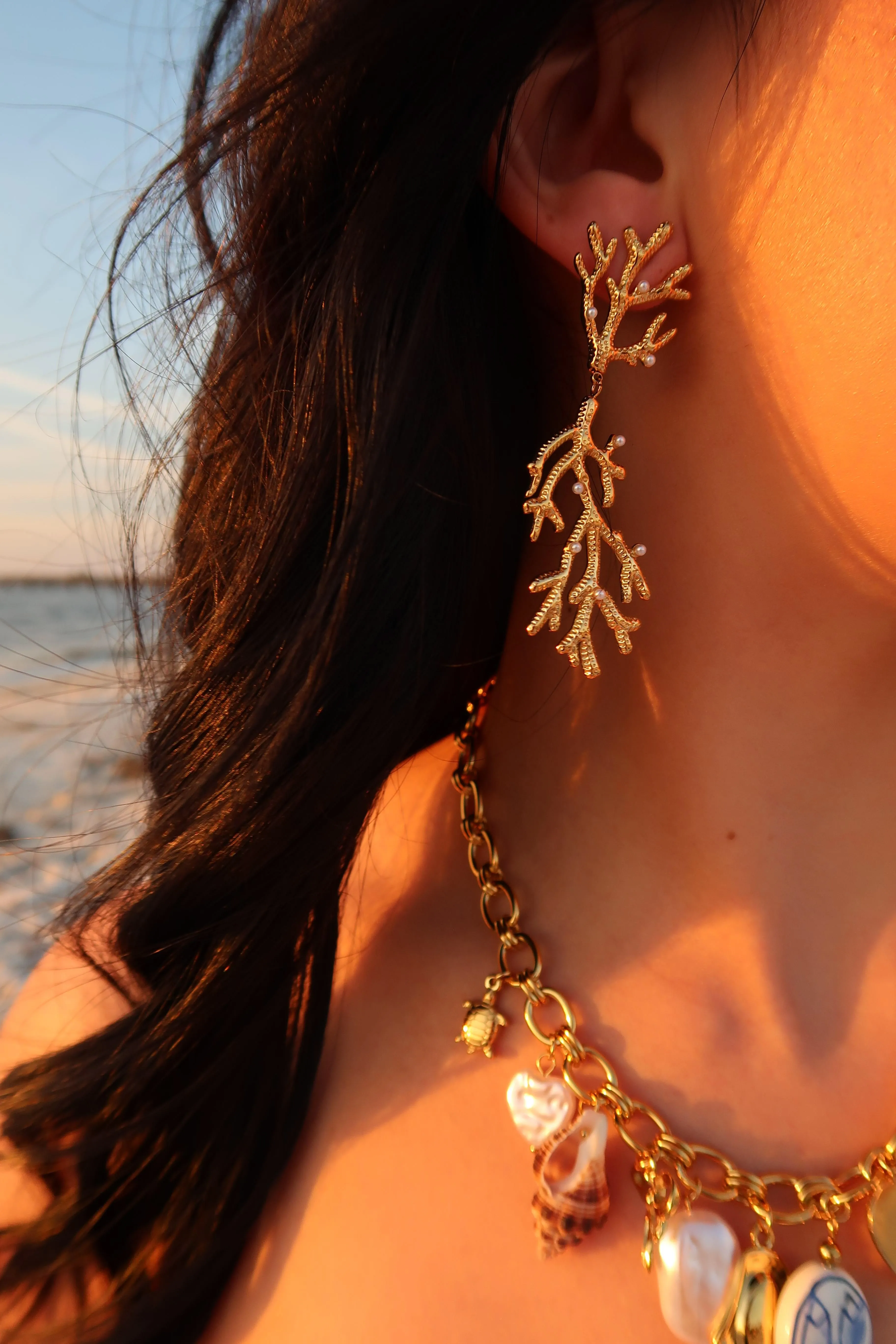 Coral Island 316L Stainless Steel earrings sold by KC Chic Designs