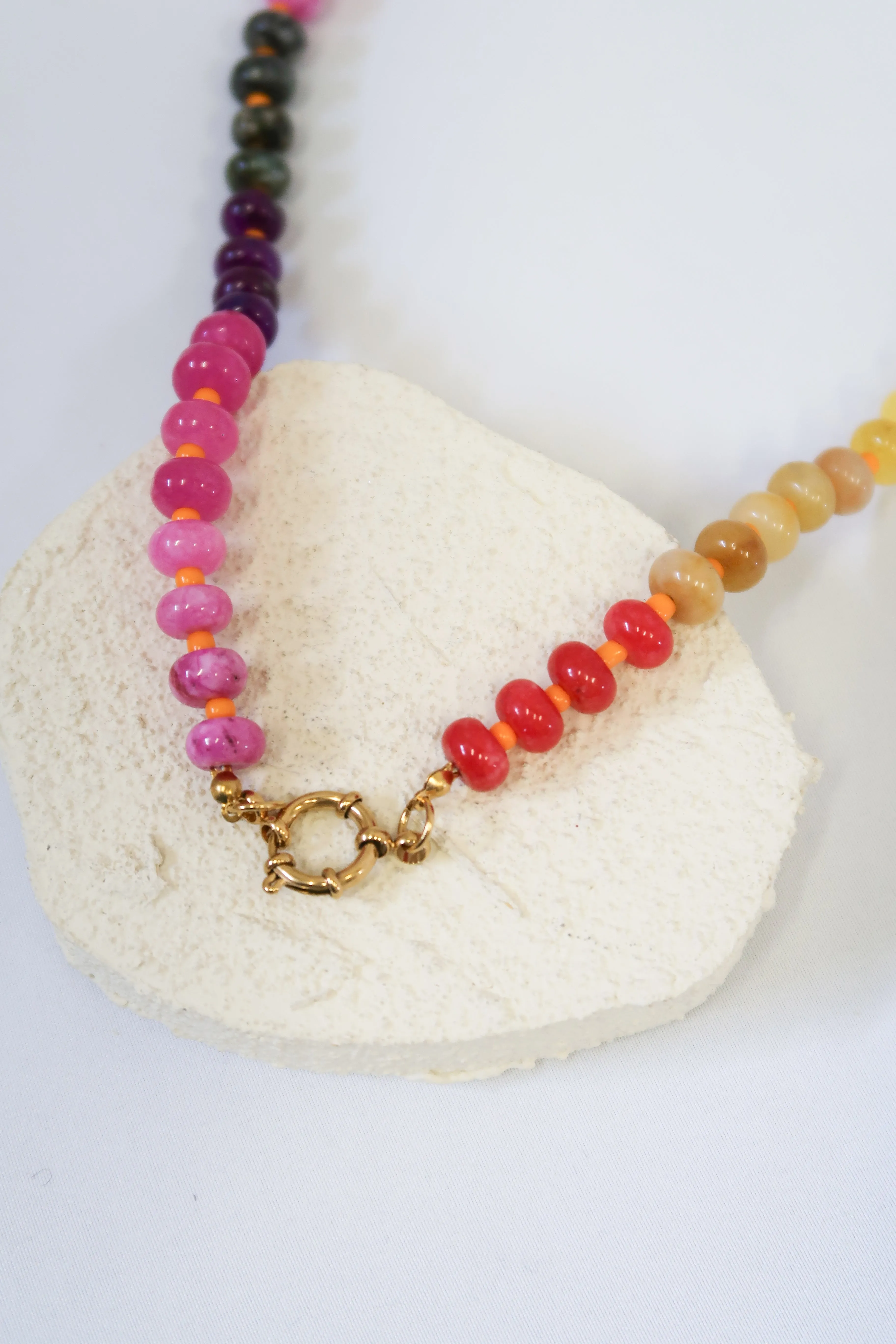 Maui Sunset Natural Stone 316L Stainless Steel Necklace sold by KC Chic Designs product image thumbnail 2