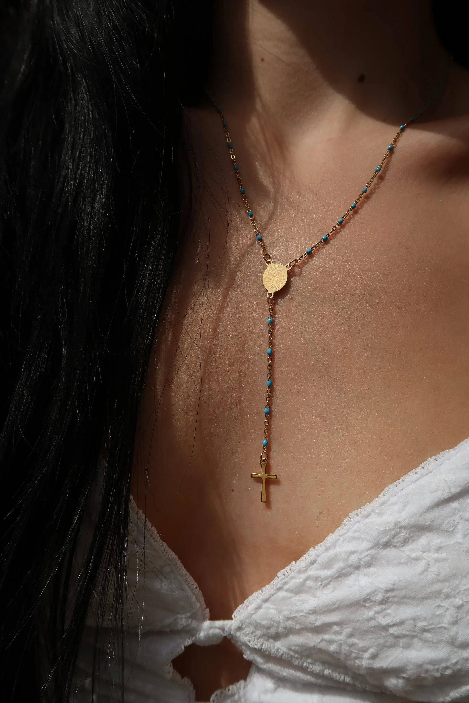 Rosary Beaded 316L Stainless Steel Necklace sold by KC Chic Designs product image thumbnail 3