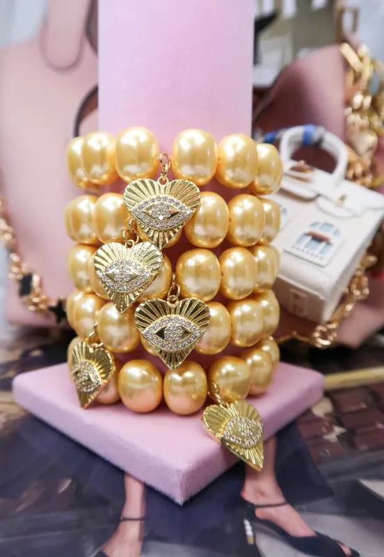 Aura Mother of Pearl Gold Bracelet sold by KC Chic Designs