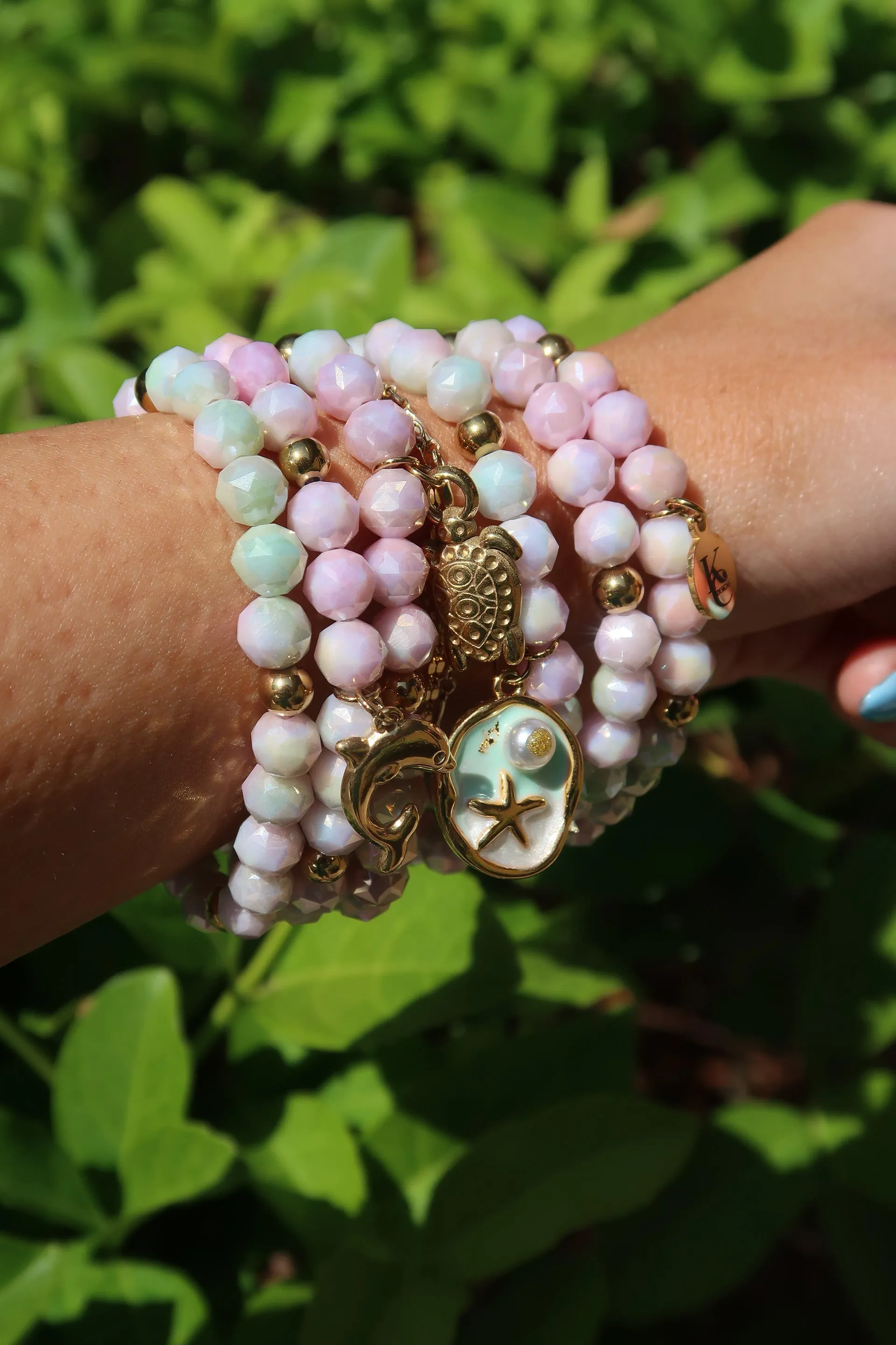 Emerald Coast Swarovski Natural Cut Stone 6 Piece Stack sold by KC Chic Designs product image thumbnail 3