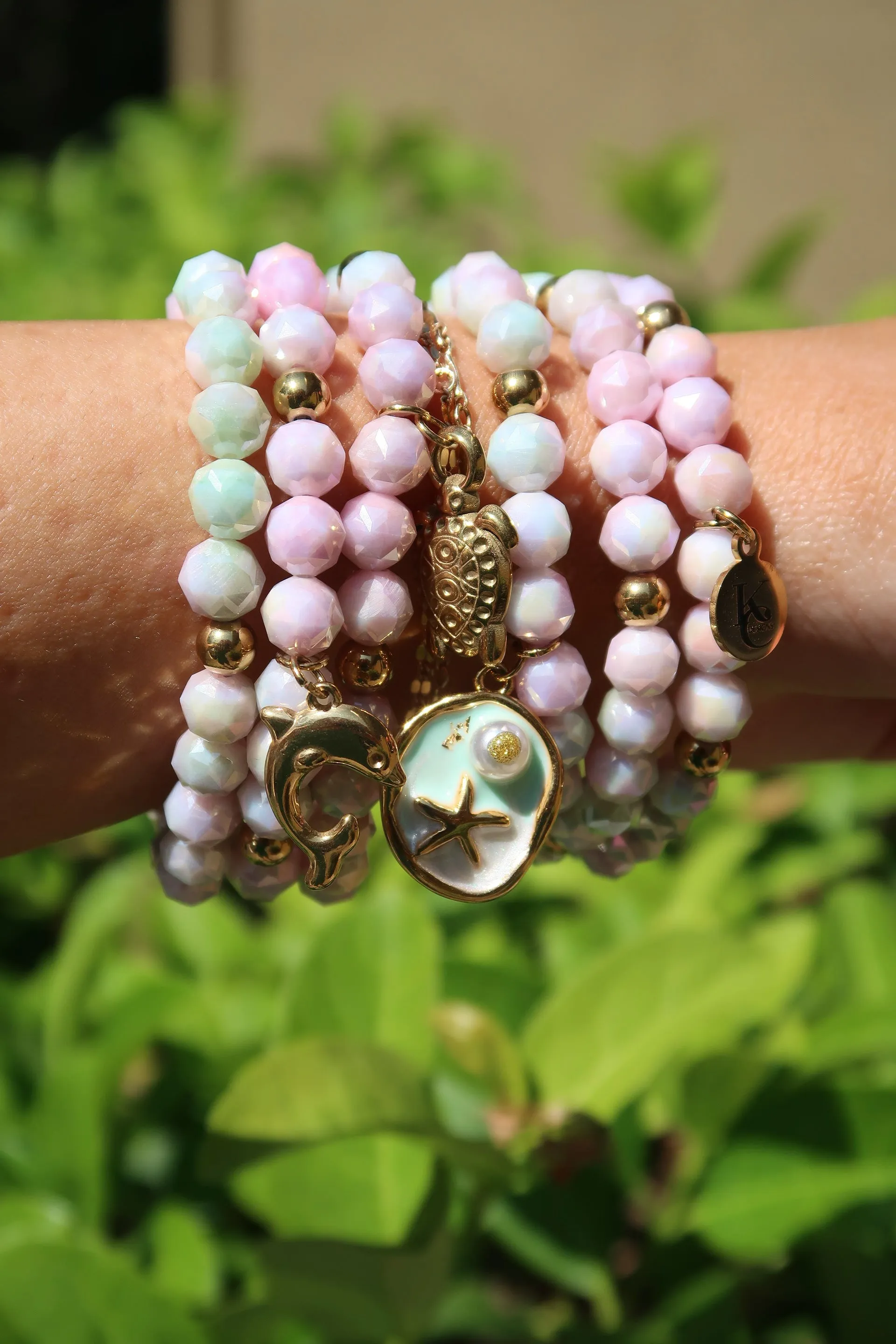 Emerald Coast Swarovski Natural Cut Stone 6 Piece Stack sold by KC Chic Designs product image thumbnail 4
