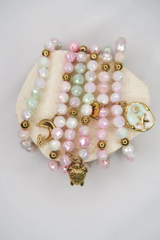 Emerald Coast Swarovski Natural Cut Stone 6 Piece Stack made by KC Chic Designs