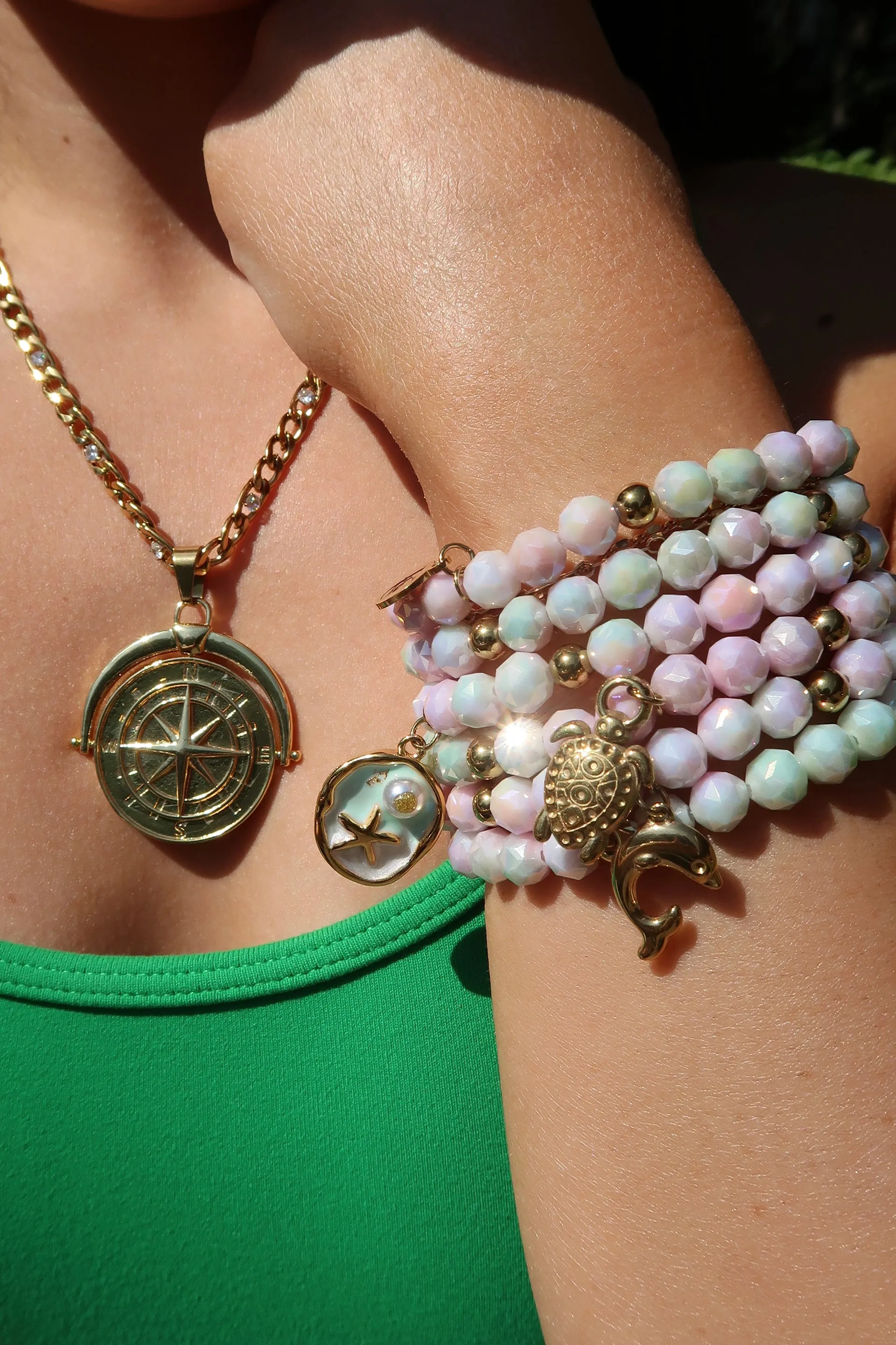 Emerald Coast Swarovski Natural Cut Stone 6 Piece Stack sold by KC Chic Designs product image thumbnail 2