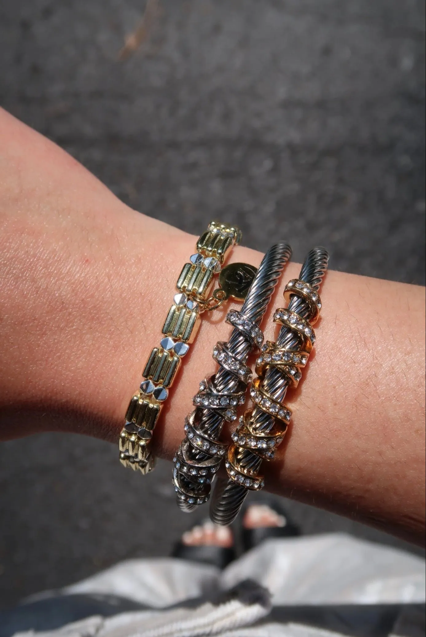 Infinite Shine .316L Stainless Steel Mixed Metal Bangle Trio sold by KC Chic Designs product image thumbnail 5