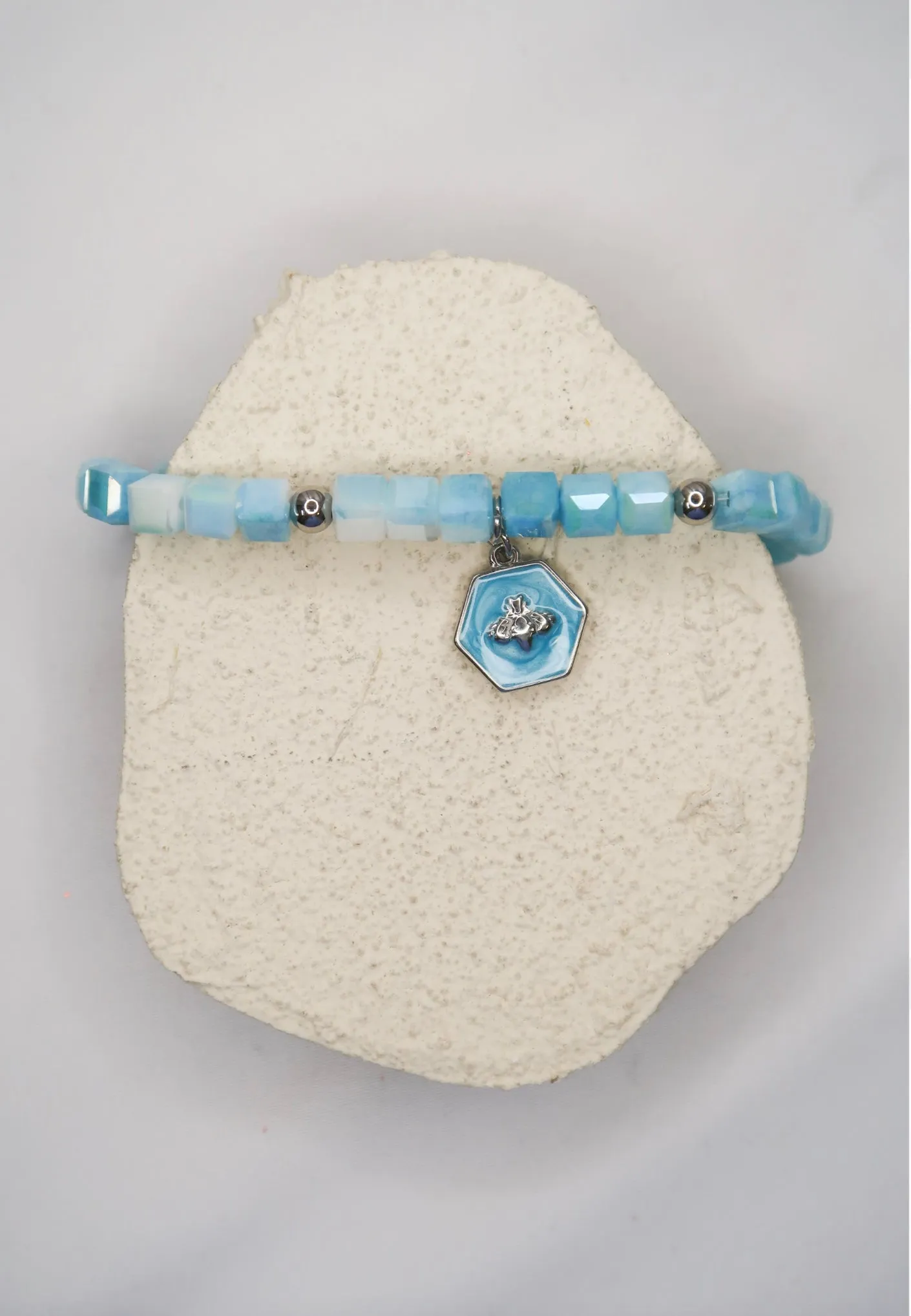 Cloud Chaser Natural Stone .316L Stainless Steel Bracelet Stack sold by KC Chic Designs product image thumbnail 4