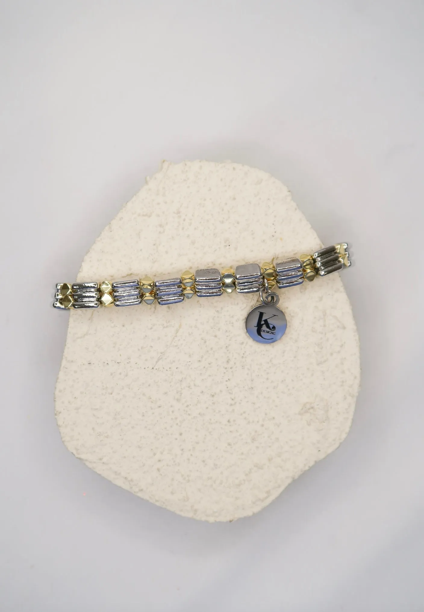 Cloud Chaser Natural Stone .316L Stainless Steel Bracelet Stack sold by KC Chic Designs product image thumbnail 2