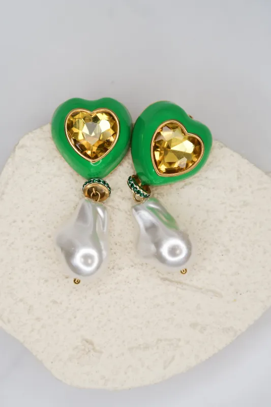 Bella Notte 316L Stainless SteelPearl Gem Stone Earrings Drop Earrings sold by KC Chic Designs