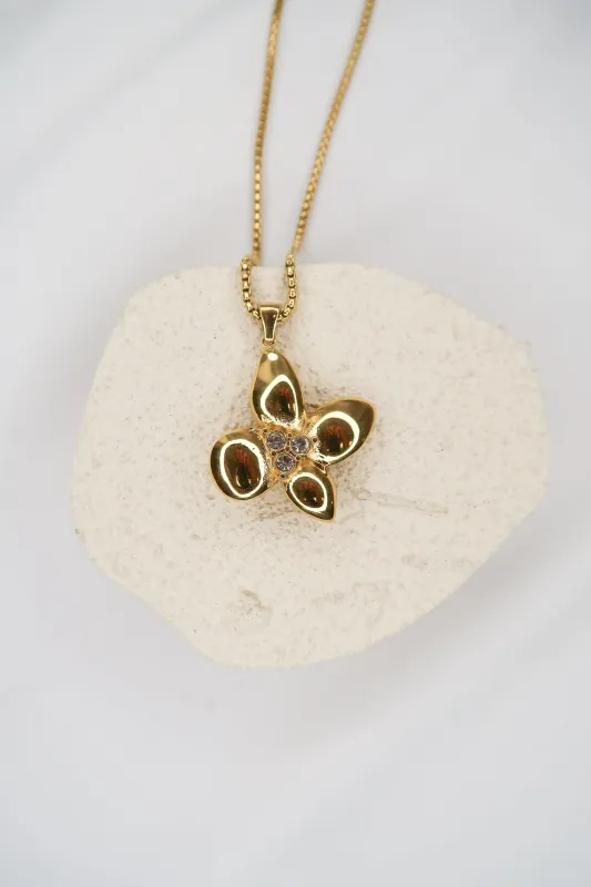 Gemme Flora 316L Stainless Steel Necklace sold by KC Chic Designs