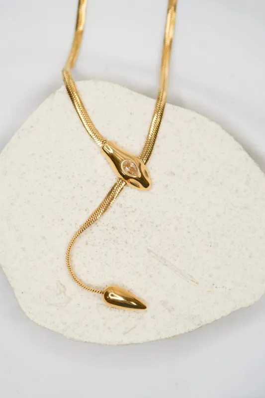 Gilded Serpintine 316L Stainless Steel Necklace sold by KC Chic Designs
